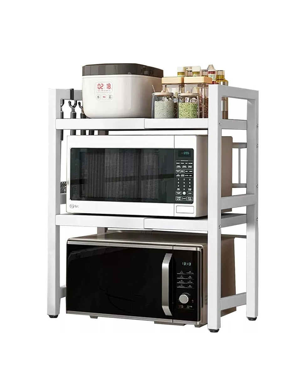 Expandable Microwave Shelf 3 Tier White