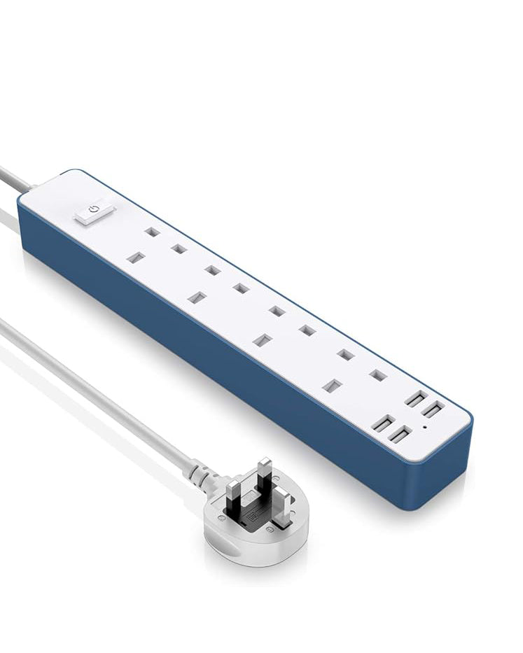 Extension Lead Power Strip 4 USB Port 4 Way Outlets 1.6M