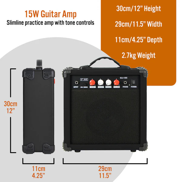 3rd Avenue 15 Watt Electric Guitar Amp Black