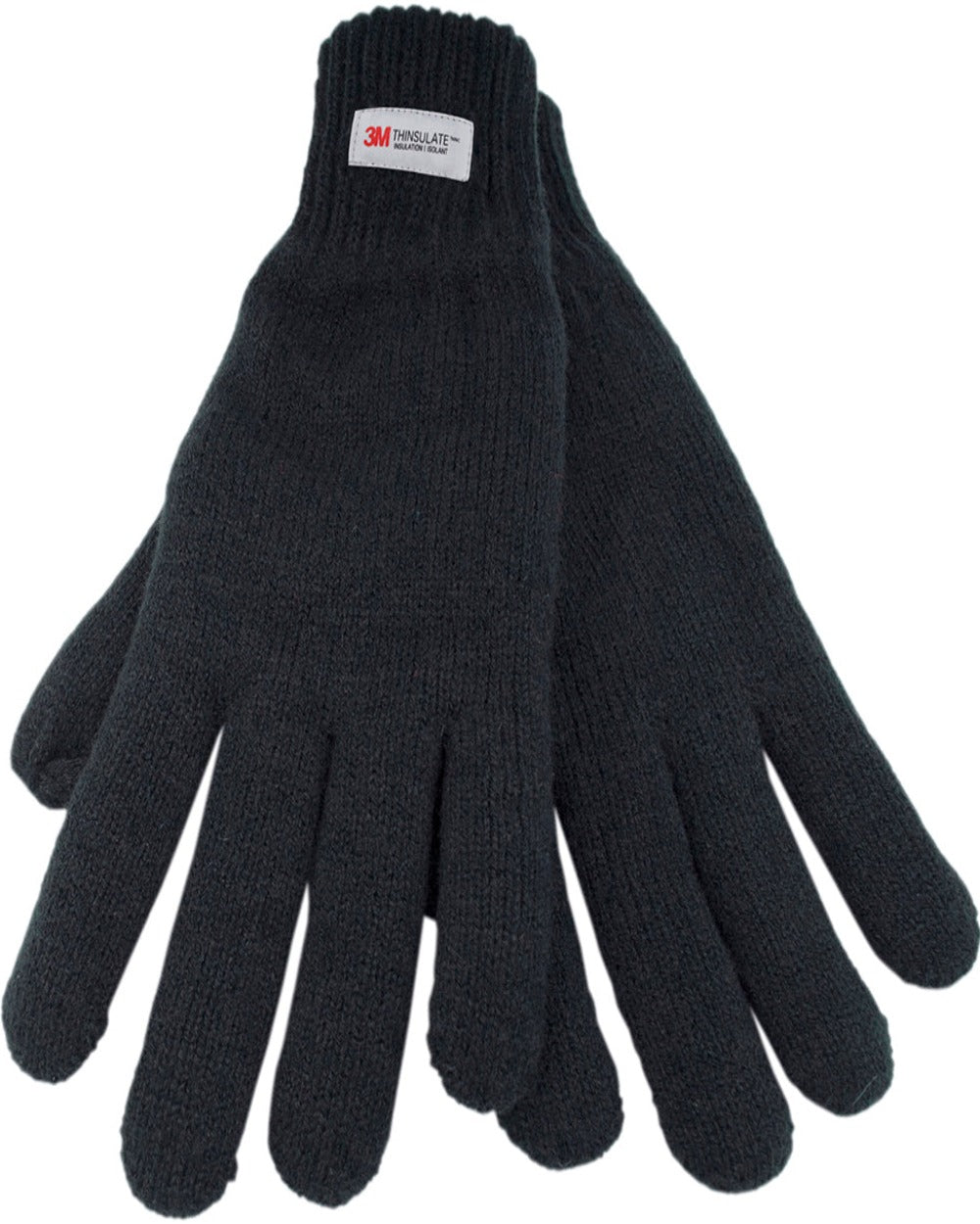 mens thinsulate thermal gloves warm winter woolies gloves black knitted