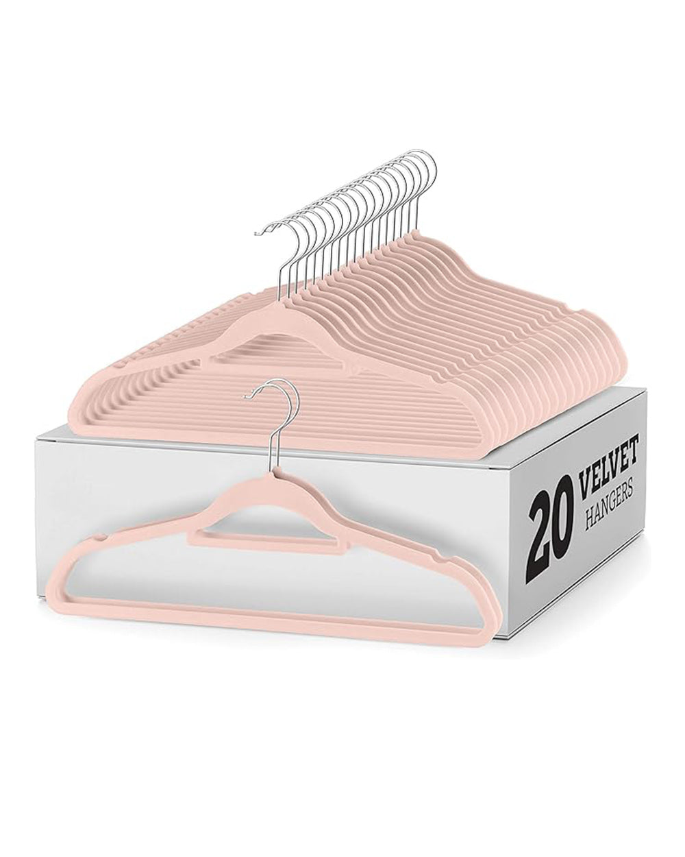 Coat Hangers Premium Velvet Pink Zober 20 Pack