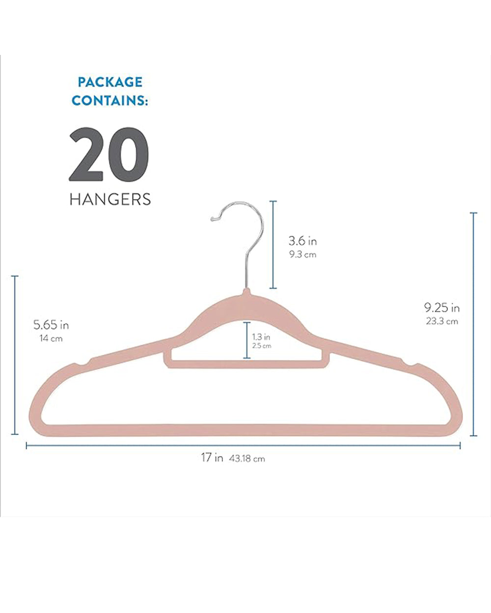 Coat Hangers Premium Velvet Pink Zober 20 Pack