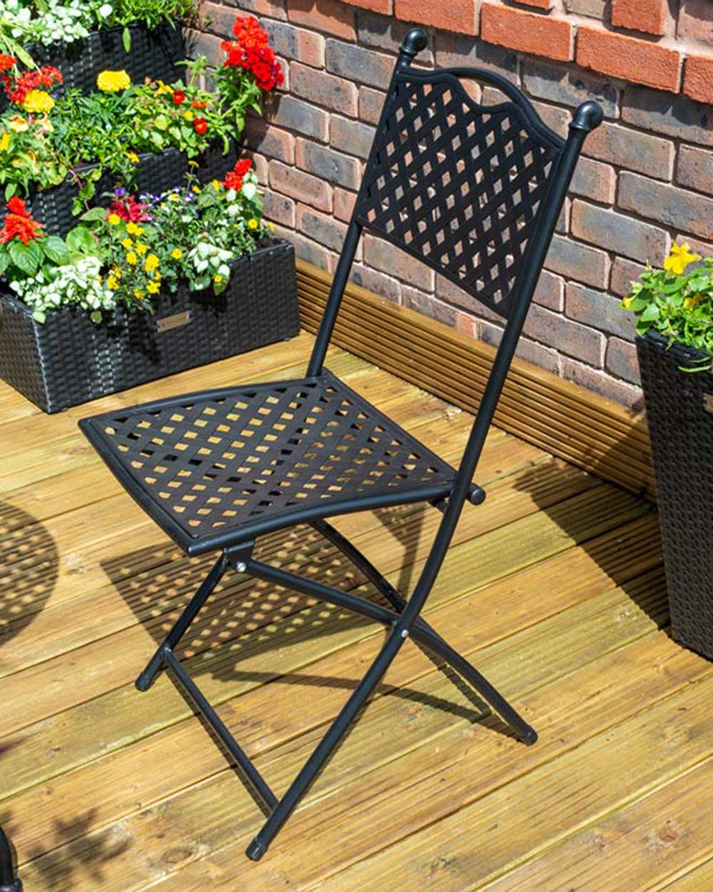 Garden Bistro Set Black Havana Rowlinson - Main Image