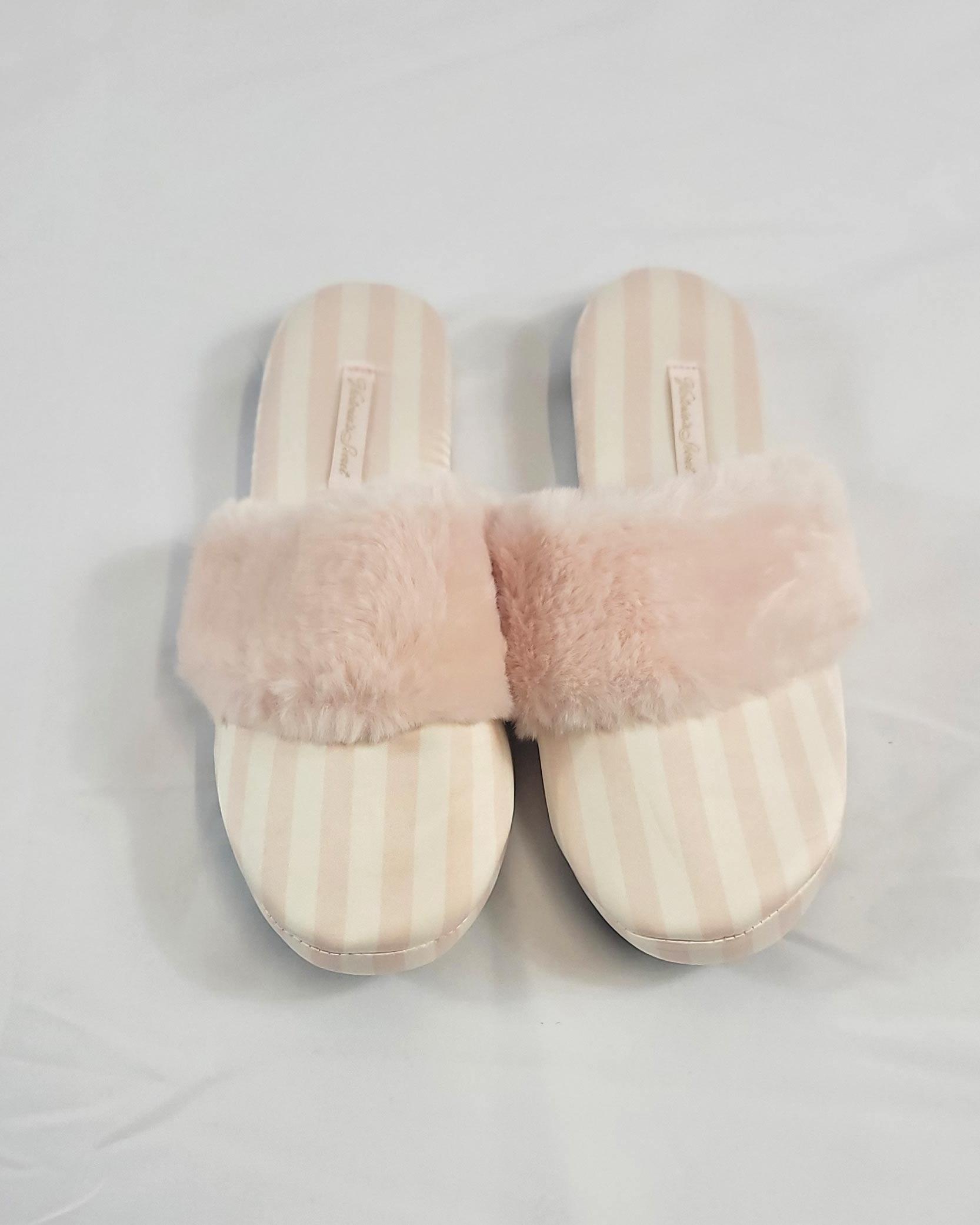 Victoria Secrets Slippers Pink White Size Small