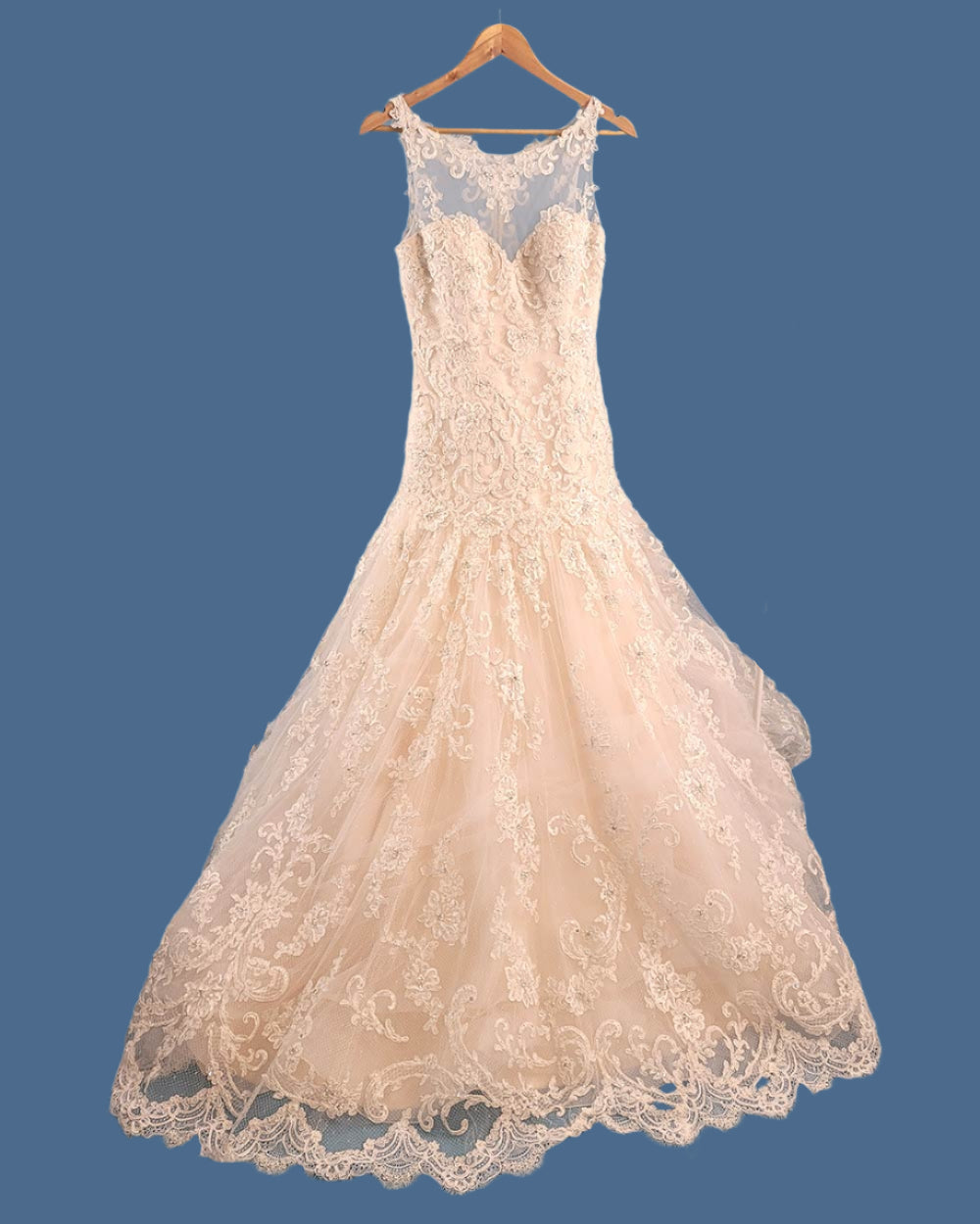 Jasmine Couture Champagne A line Wedding Dress Size 10