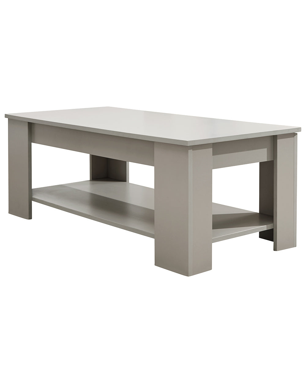 Lift up coffee table in grey on a white background