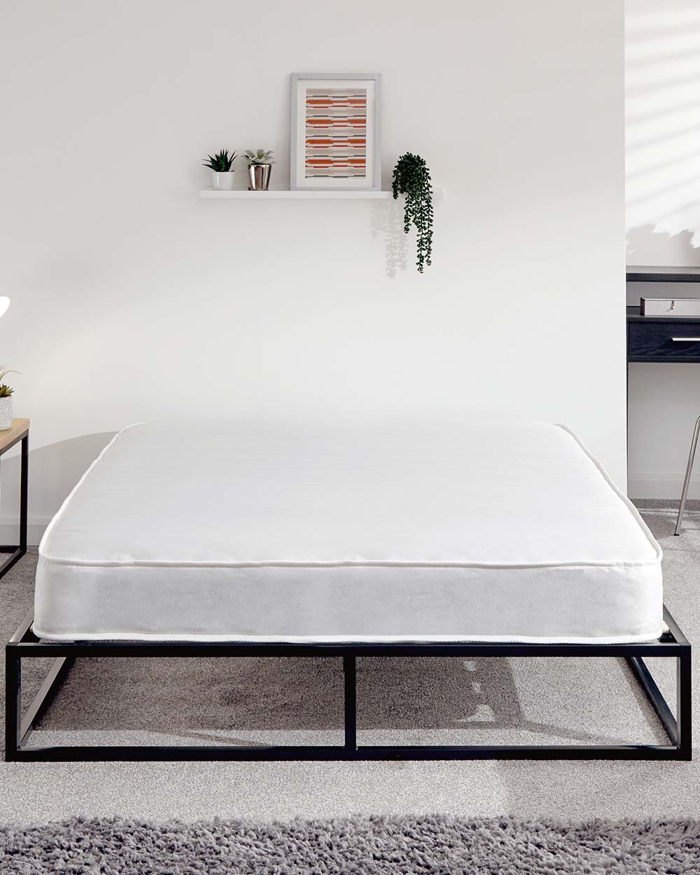 Platform double bed frame GFW lifestyle photo in a bedroom