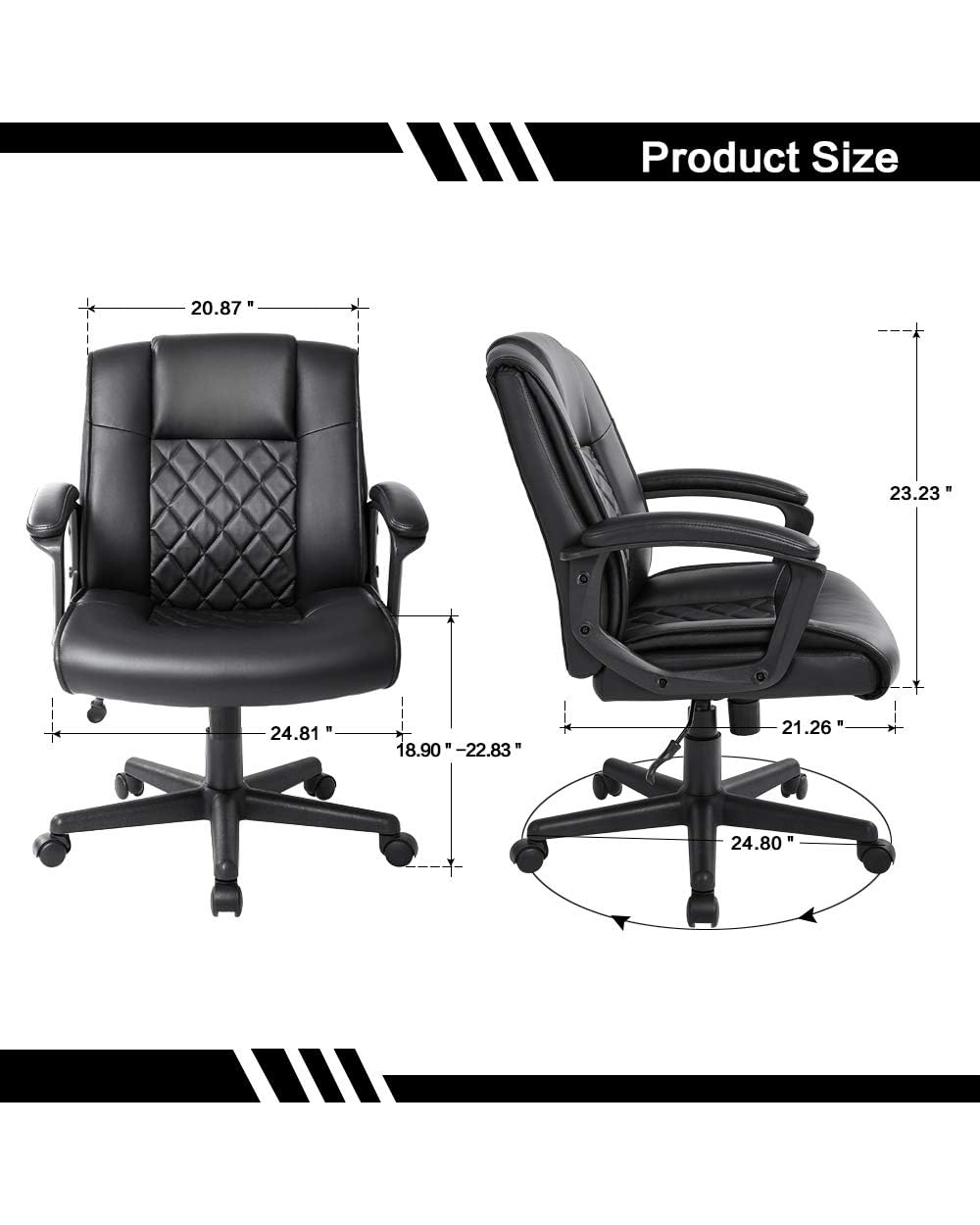 Qulomvs Ergonomic Office Desk Chair Black