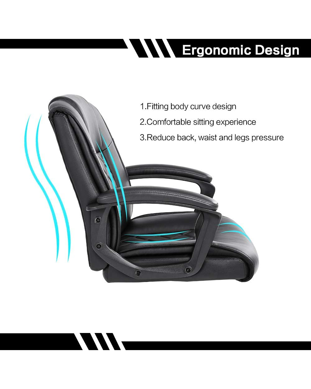 Qulomvs Ergonomic Office Desk Chair Black