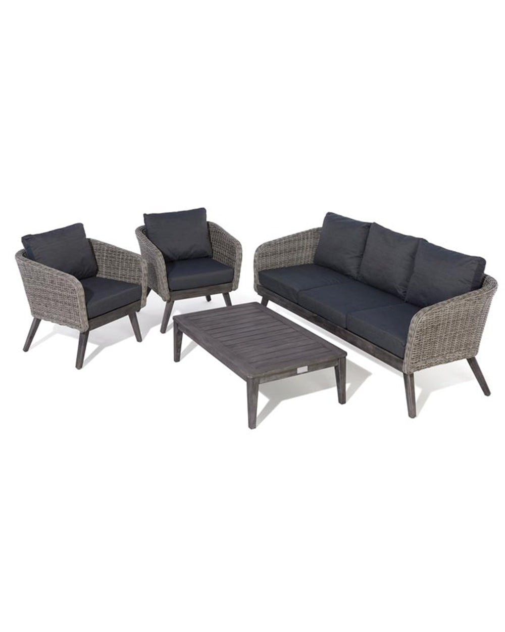 white cut out photo of the 4 piece garden furniture rattan set