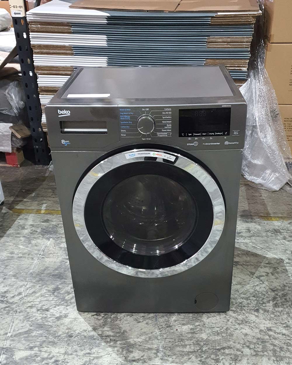Beko 8kg Grey Washer Dryer WDER8540441G