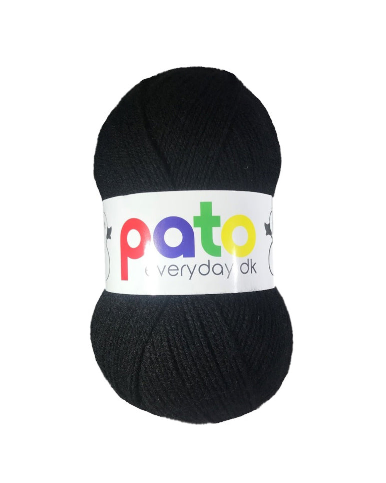 Single Ball Pato Everyday Yarn DK Wool 975 Black 