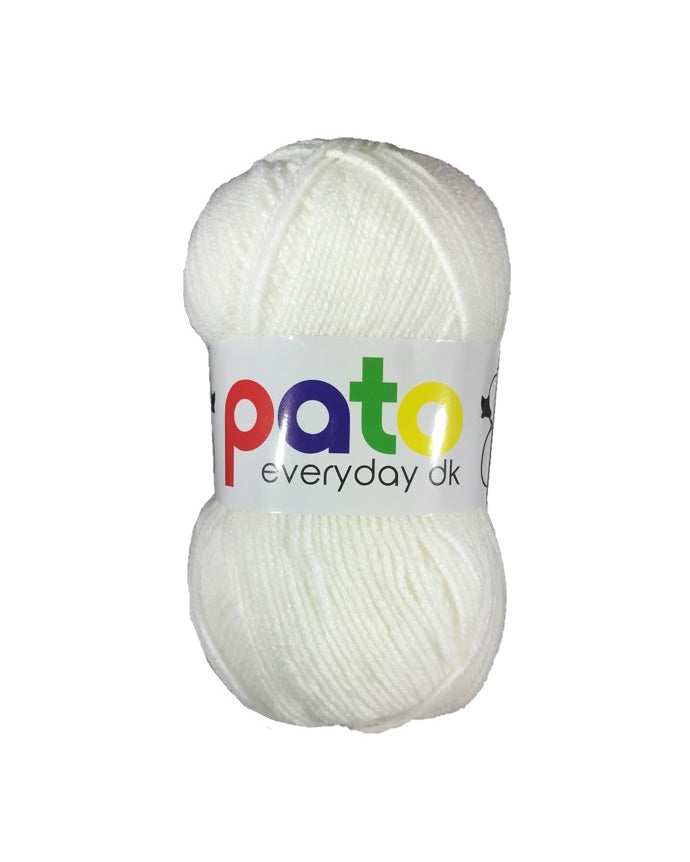 Single Ball Pato Everyday Yarn DK Wool 999 White 