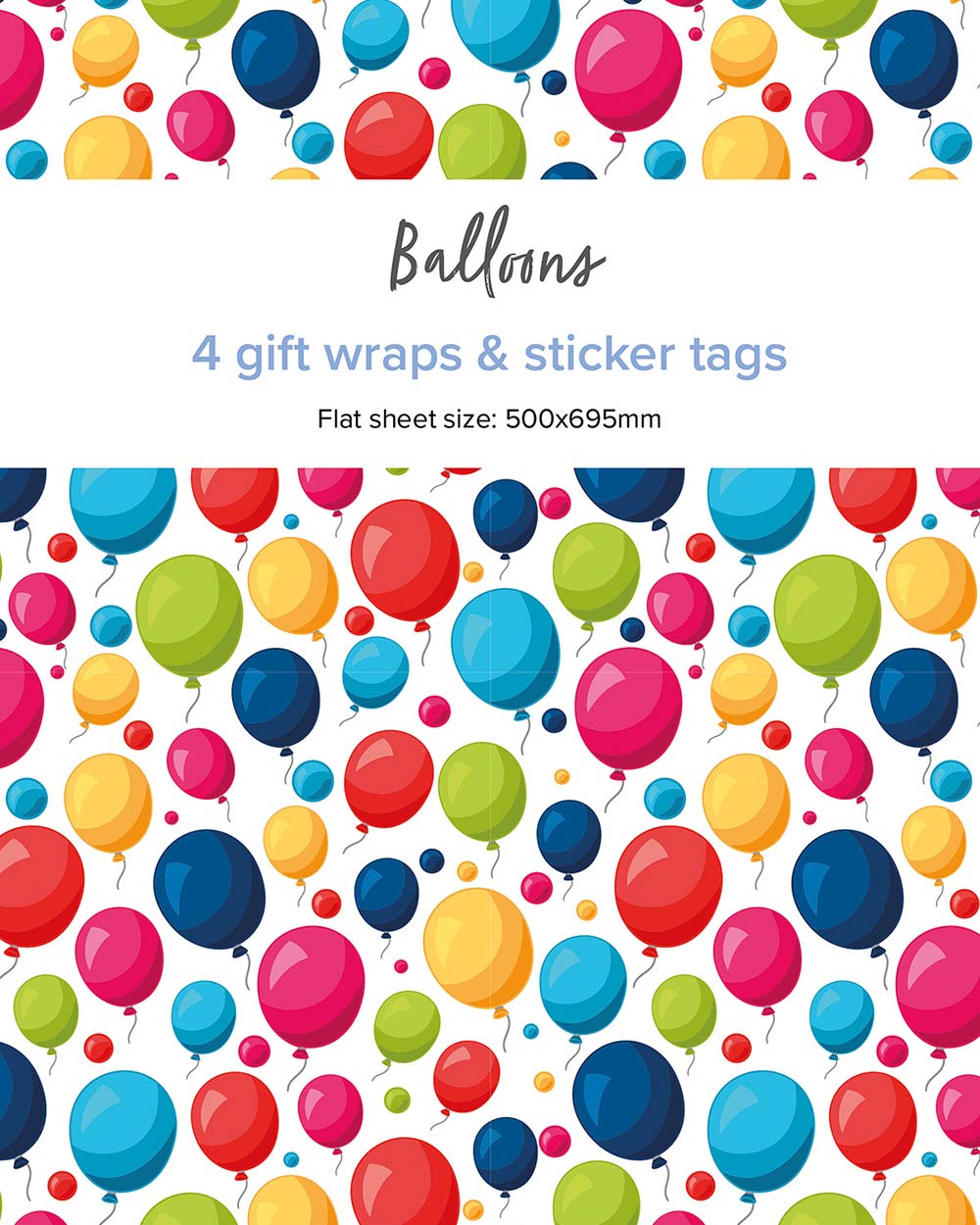 gift wrapping paper set FSC recyclable balloon occasion