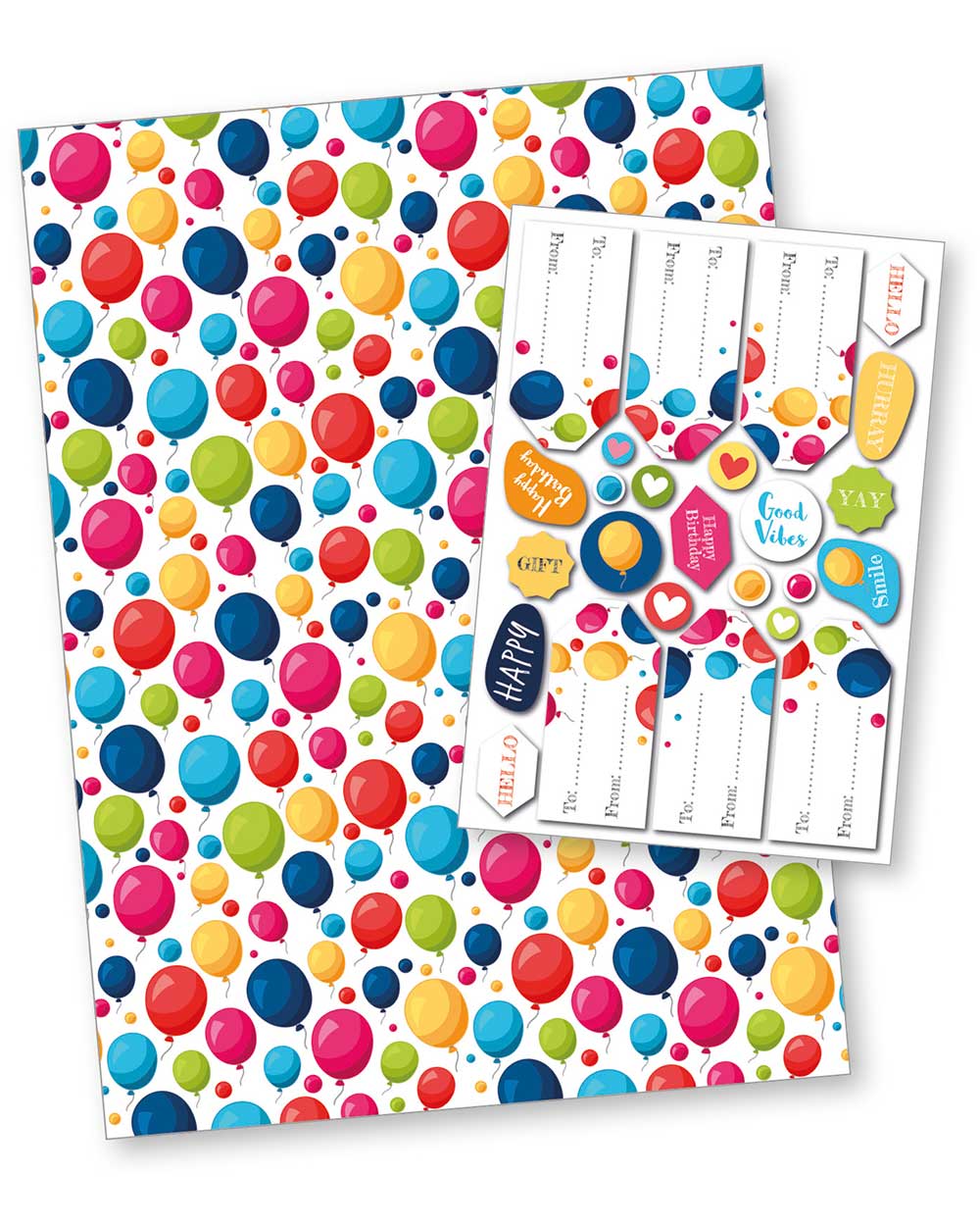 gift wrapping paper set FSC recyclable balloon occasion