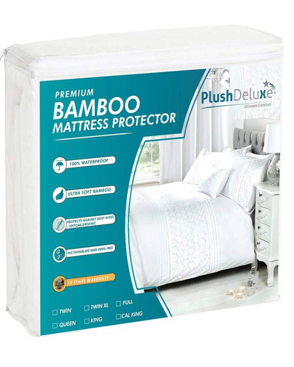Premium bamboo mattress protector super king soft Plus deluxe in packaging
