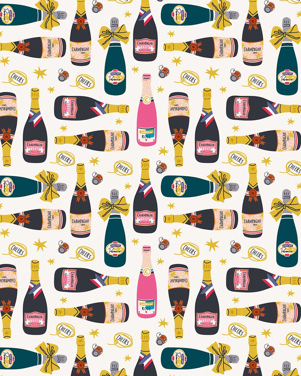Gift Wrapping Paper Set Bubbly Celebrate