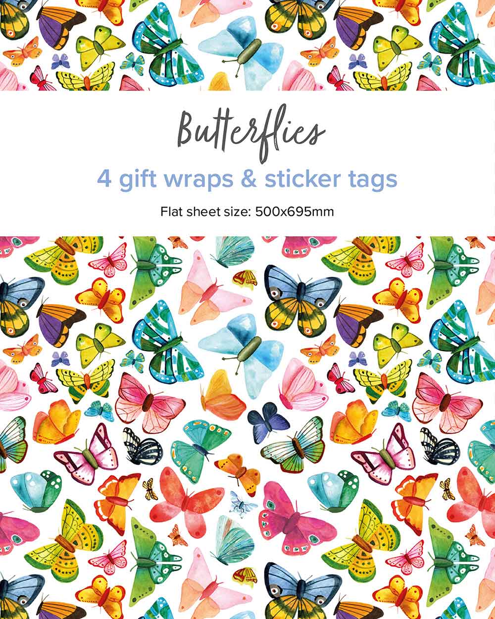 Gift Wrapping Paper Set Butterflies