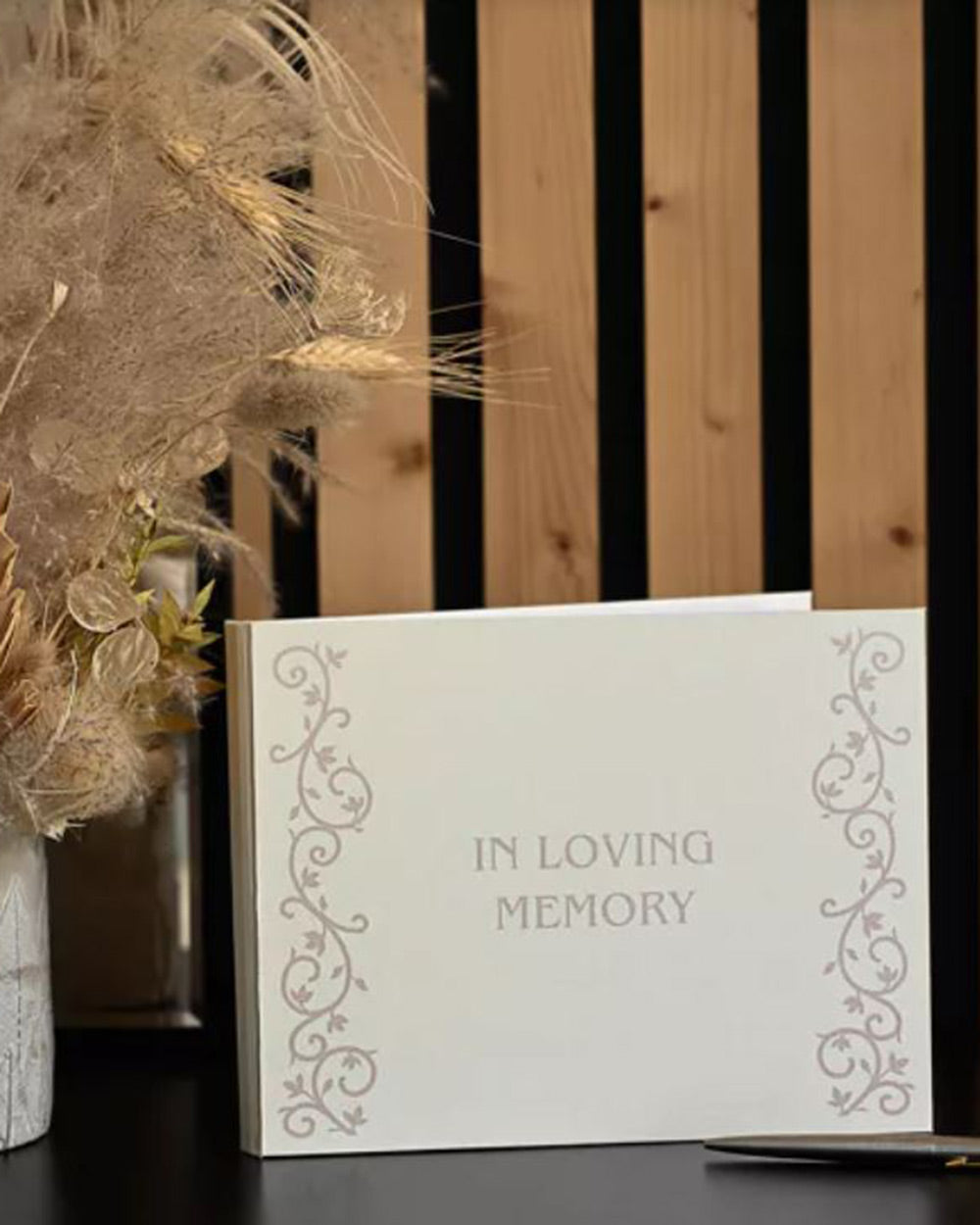 Funeral Memory Guest Book Condolence Leatherette Cream