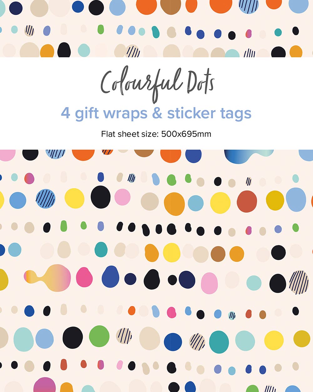 Gift Wrapping Paper Set Colourful Dots