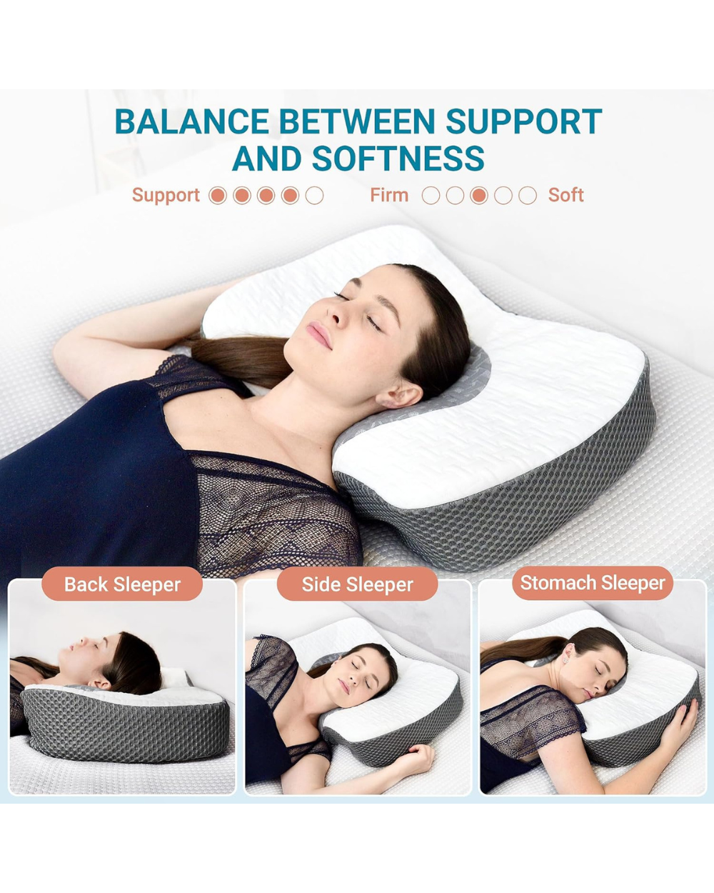 Elviros Cervical Memory Foam Neck Pillow