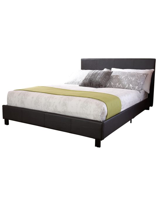 Looking for a stylish, contemporary, and low-cost bed frame? Our GFW double bed in a box is just that!  This double-sized bed in a box is a blend of style and simplicity, designed to fit into any bedroom setting. Upholstered in rich faux leather, this bed frame is what dreams are made of!  This bed has a large padded headboard, featuring a lovely, subtle 'H' stitch design. Not only is this bed attractive, but gets delivered in just one box!  It's easy to assemble with a strong frame.