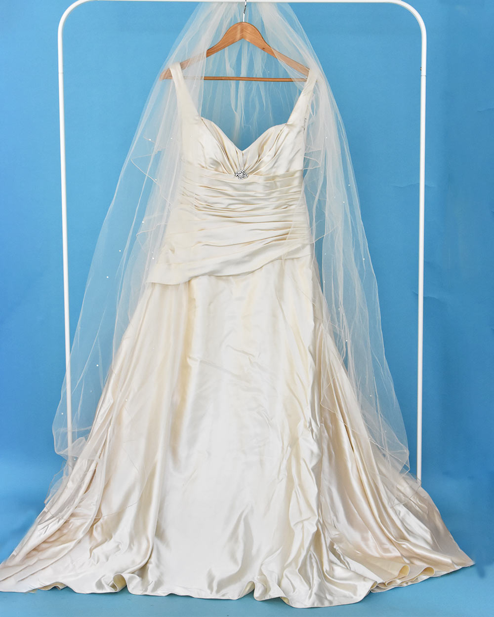 Maggie Sottero Champagne A Line Wedding Dress Size 14
