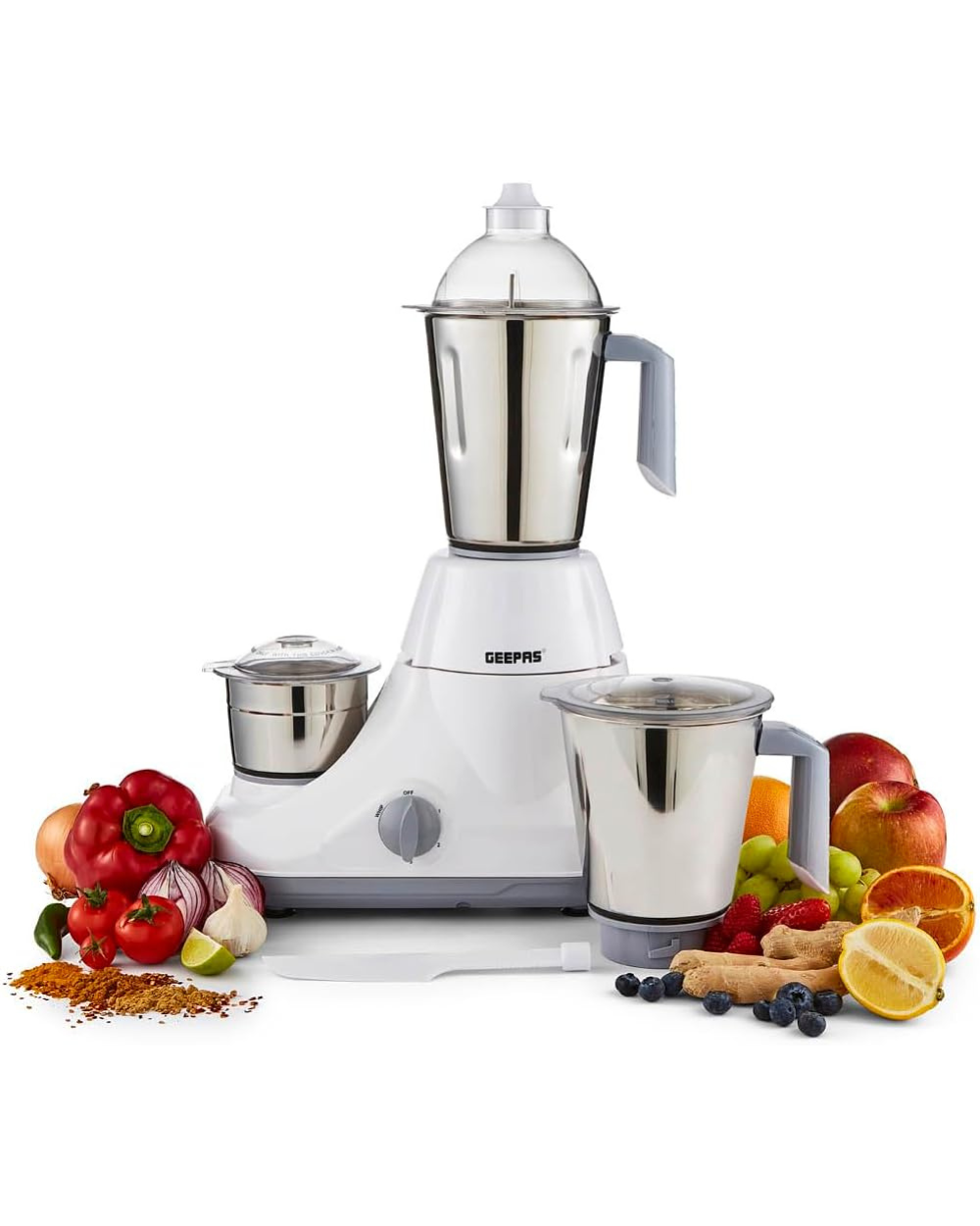 GEEPAS 750W 3-in-1 Mixer Grinder White