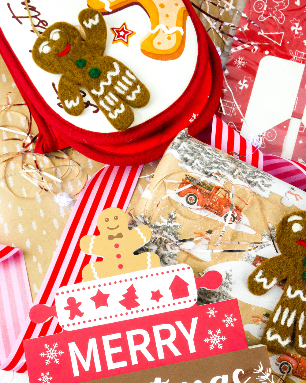 Merry Christmas Gingerbread Sign Standing Decoration
