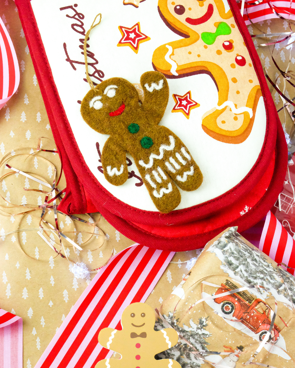 Christmas Tree Decoration Handmade Jolly Gingerbread Man