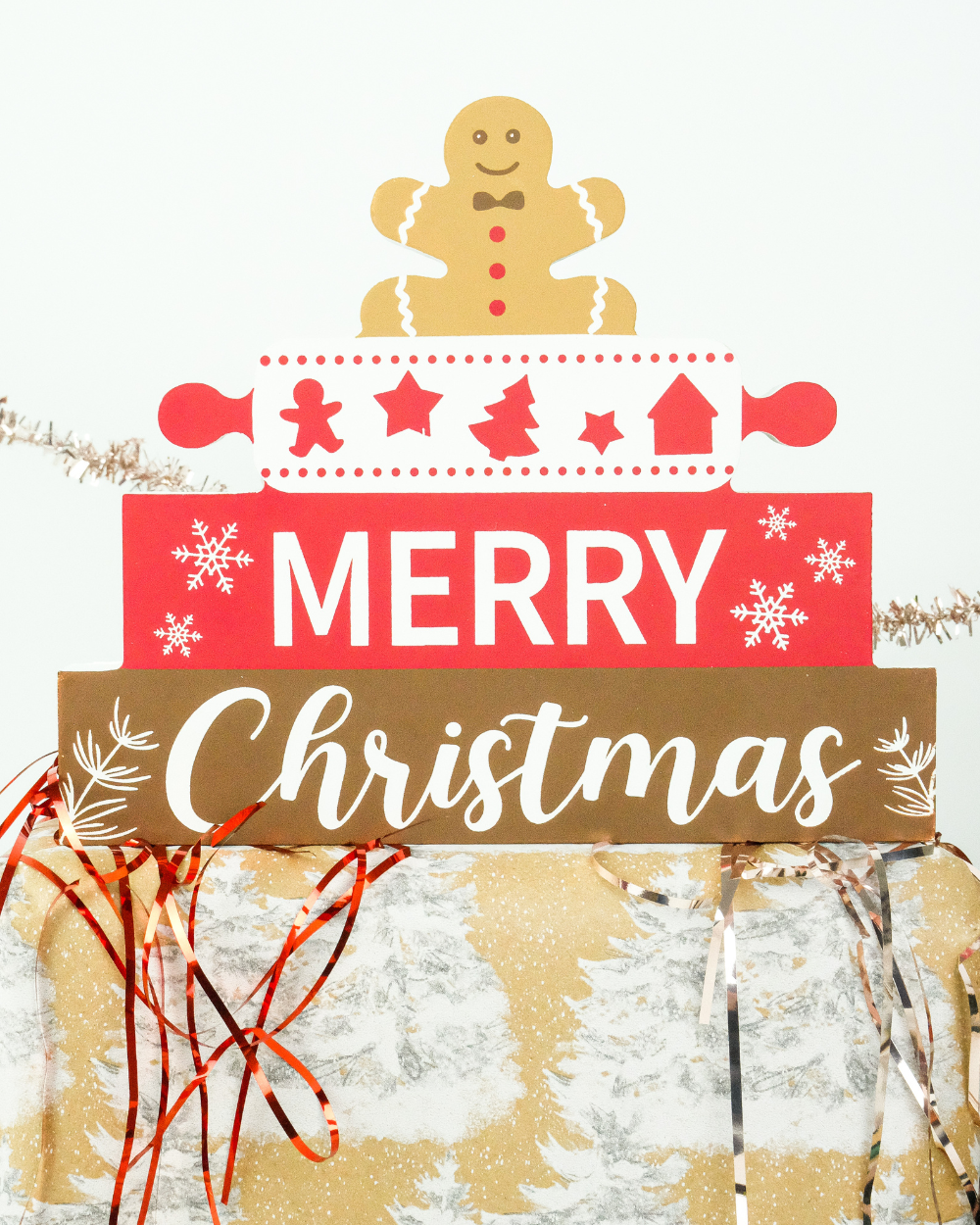 Merry Christmas Gingerbread Sign Standing Decoration
