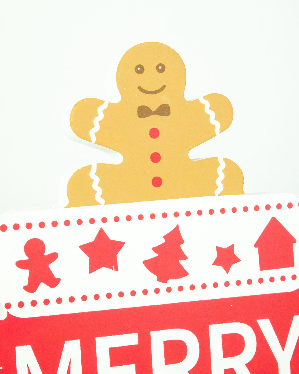 Merry Christmas Gingerbread Sign Standing Decoration