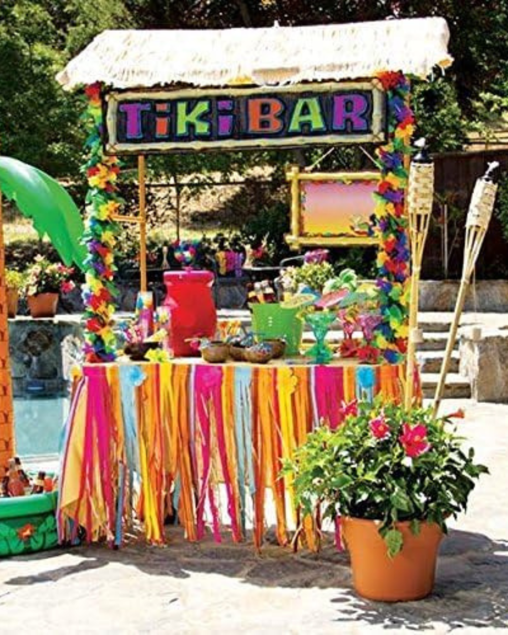 Hawaiian Tiki Bar Hut Summer Party Decoration