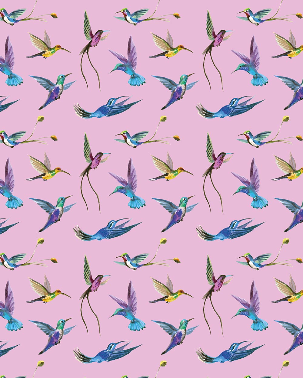 gift wrapping paper set kit hummingbird pink FSC recyclable