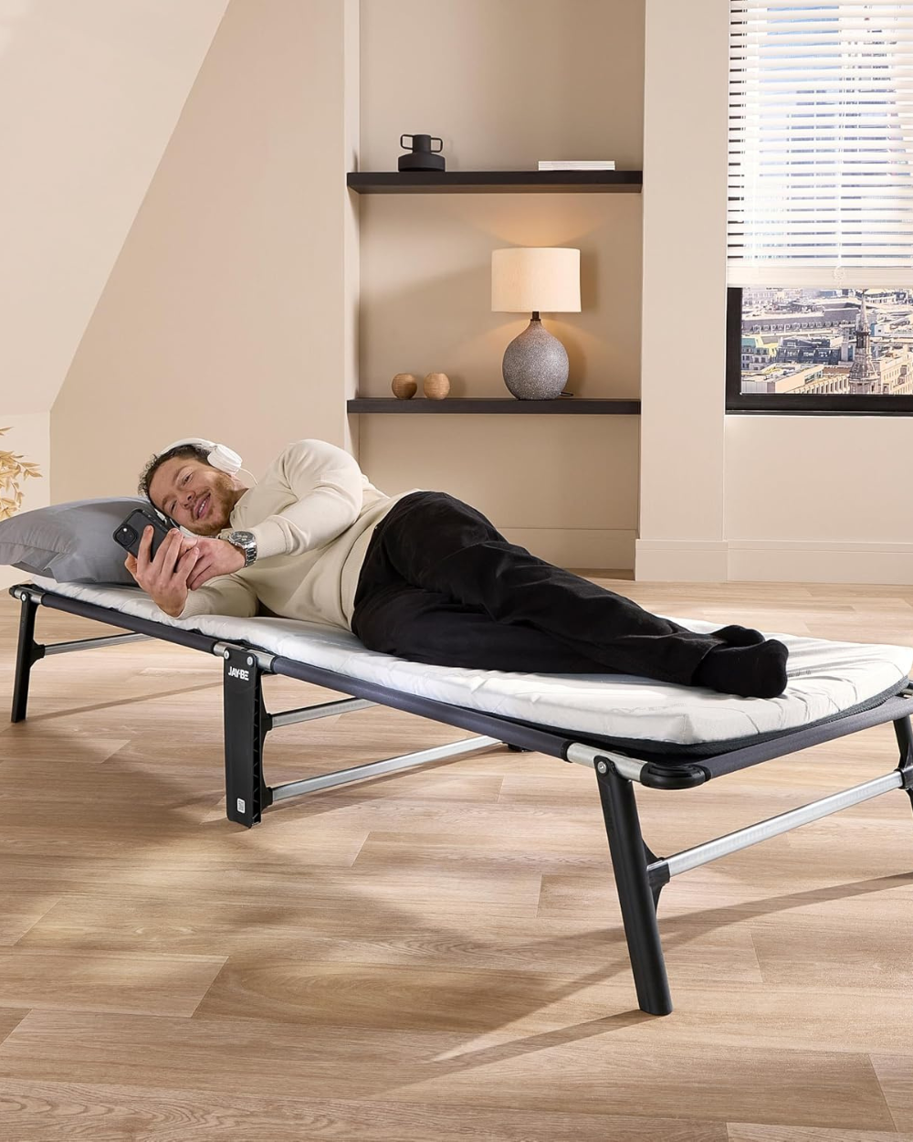JAY-BE CE70 Compact Folding Bed with Comfort Mattress Single
