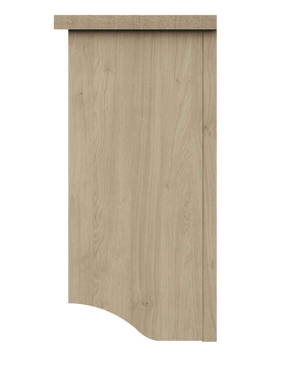 GFW Kempton wall rack oak effect hallway storage unit featured on a white cut out background sideways