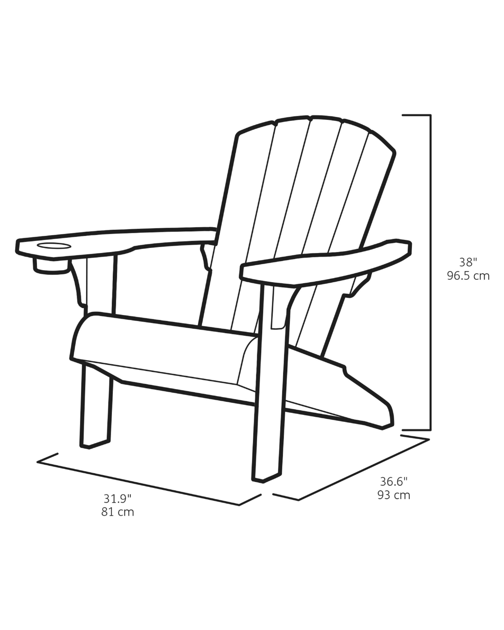 Alpine Adirondack Chair Graphite Keter