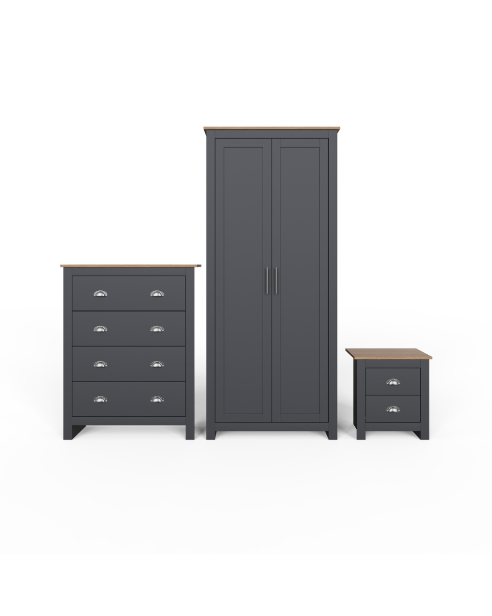 Lancaster 3 Piece Bedroom Furniture Set Slate Blue