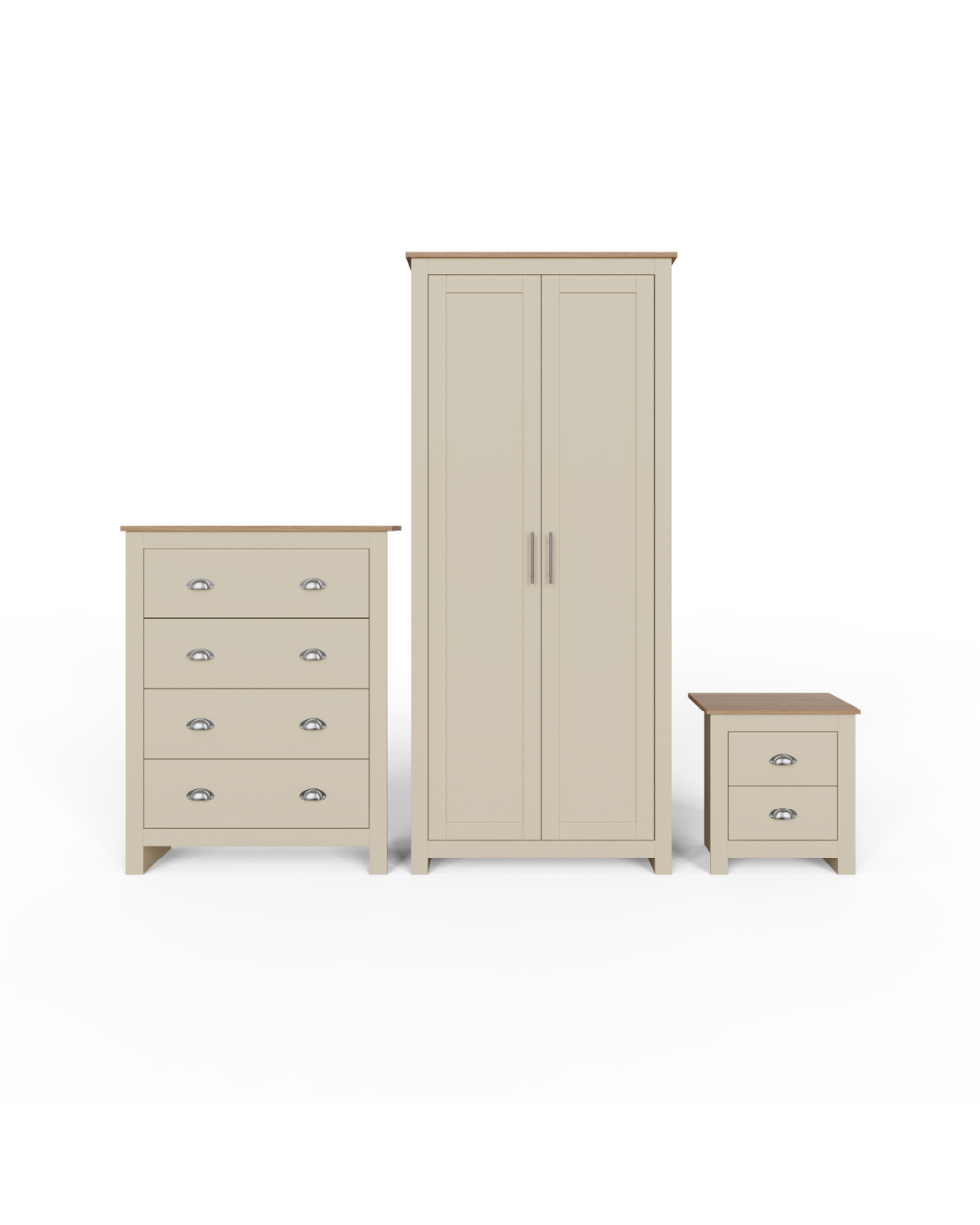 Lancaster 3 Piece Bedroom Furniture Set Cream