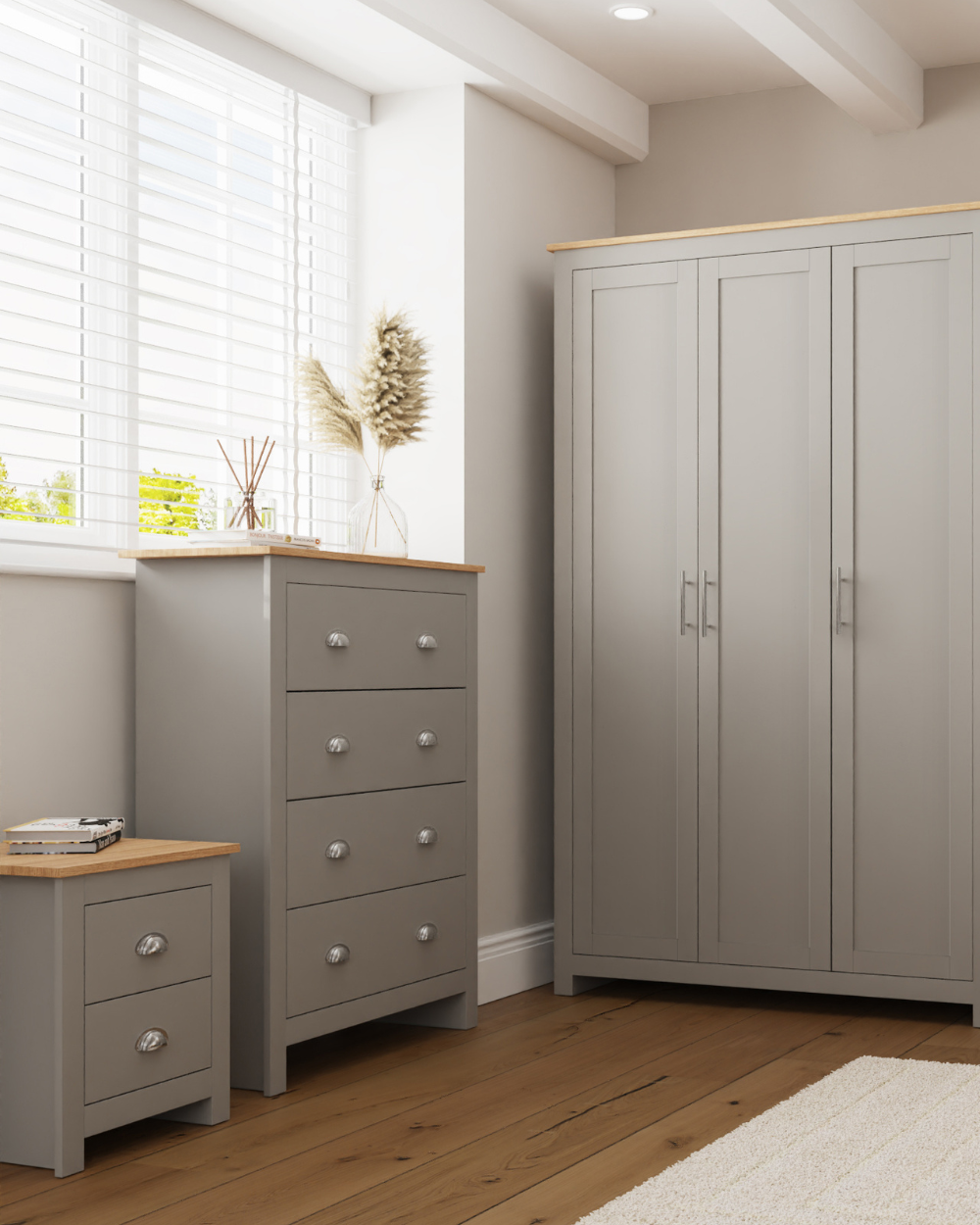 Lancaster 4-Piece Bedroom Set, Grey