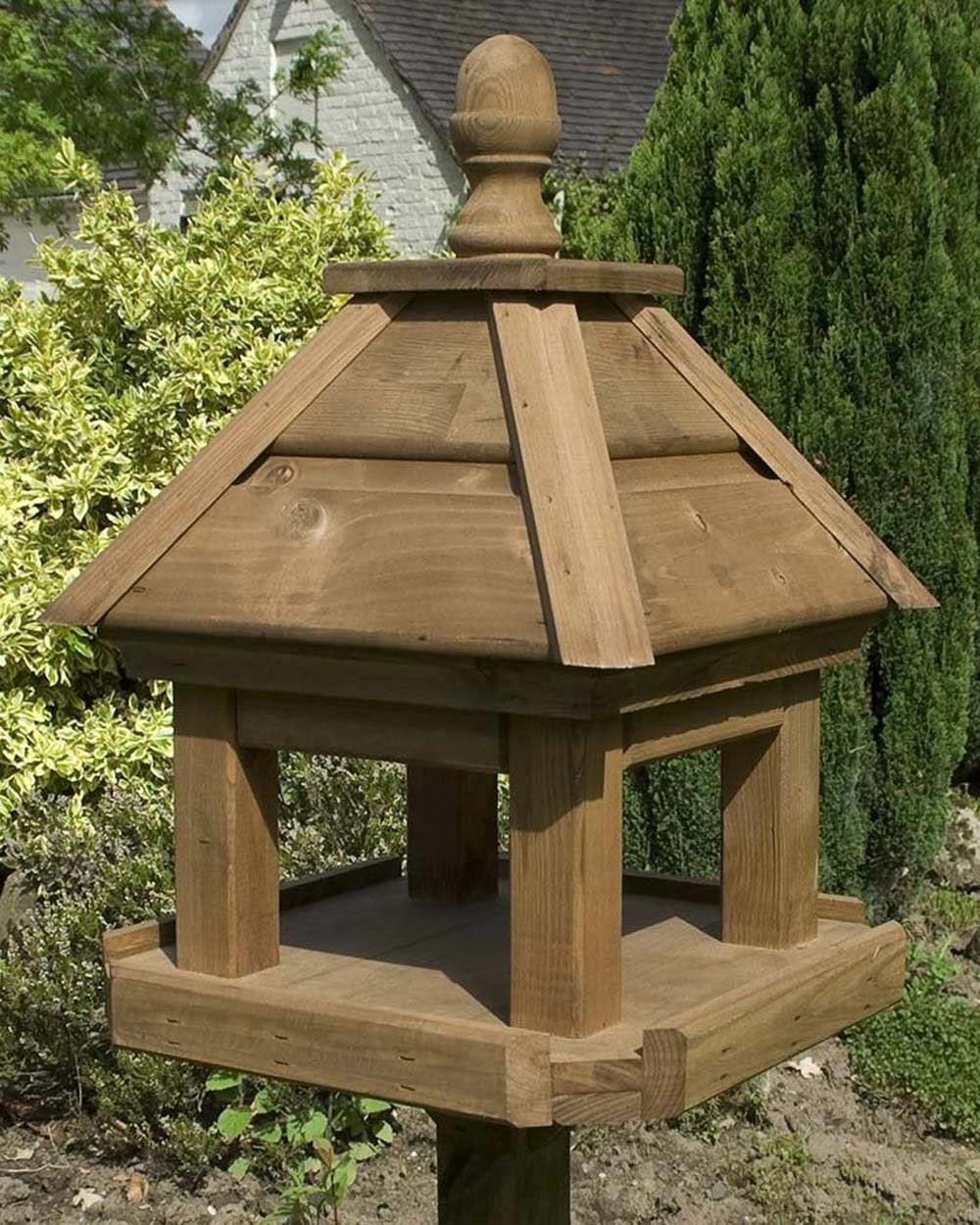 Lechlade Wooden Bird Table Garden Premium Rowlinson
