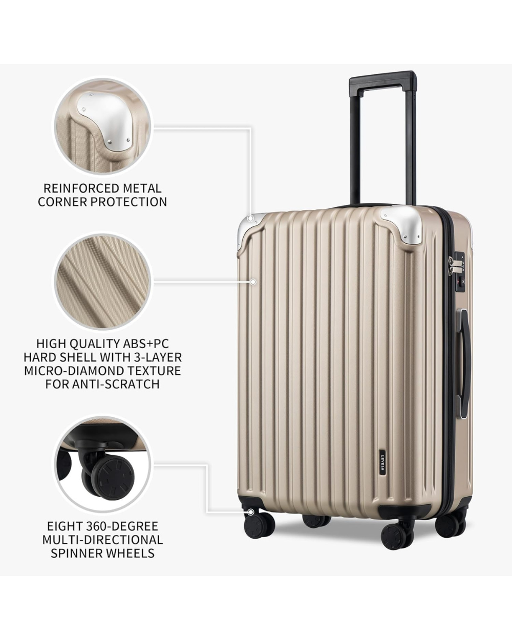 LEVEL8 Cabin Suitcase 20-Inch Carry on Luggage