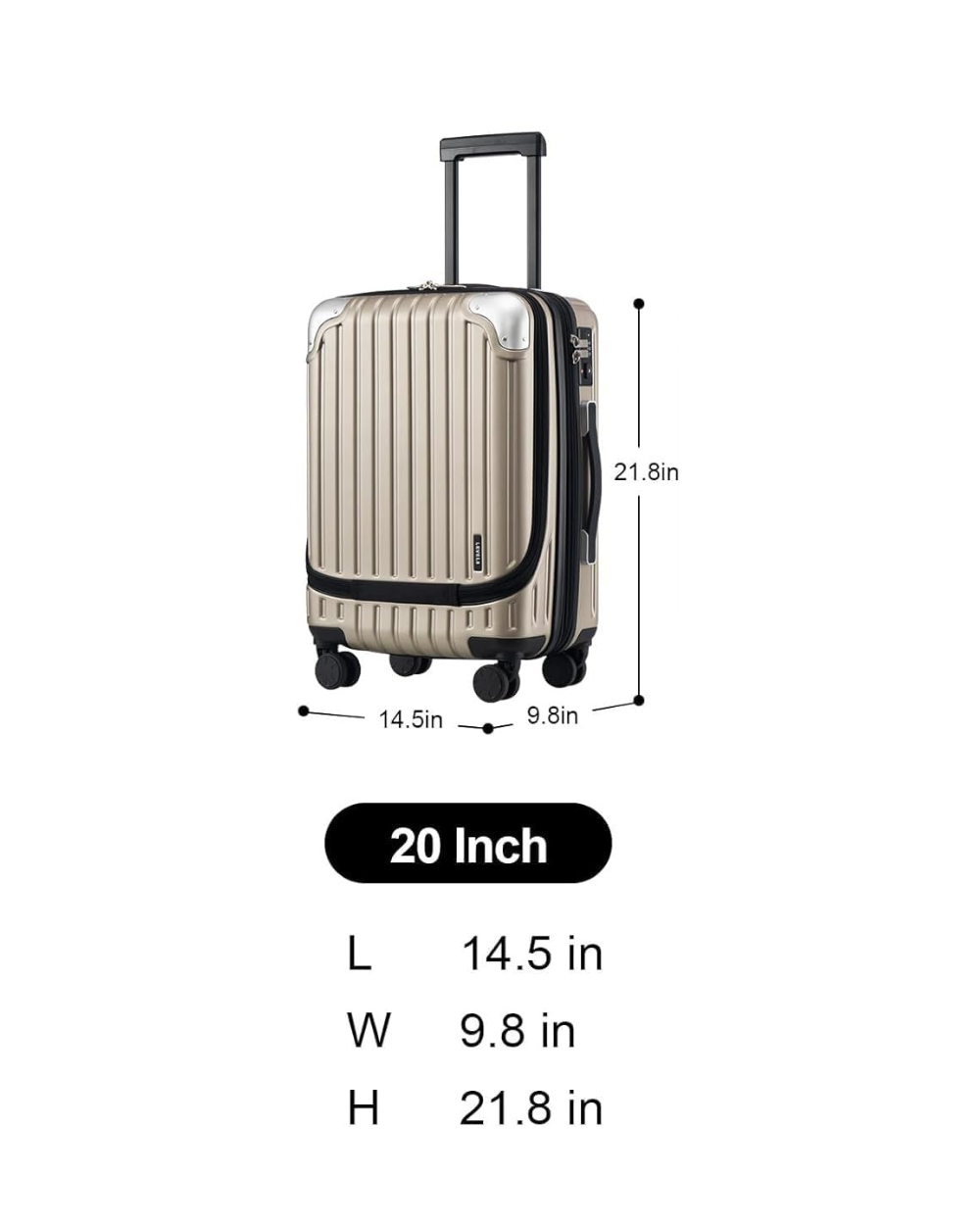 LEVEL8 Cabin Suitcase 20-Inch Carry on Luggage