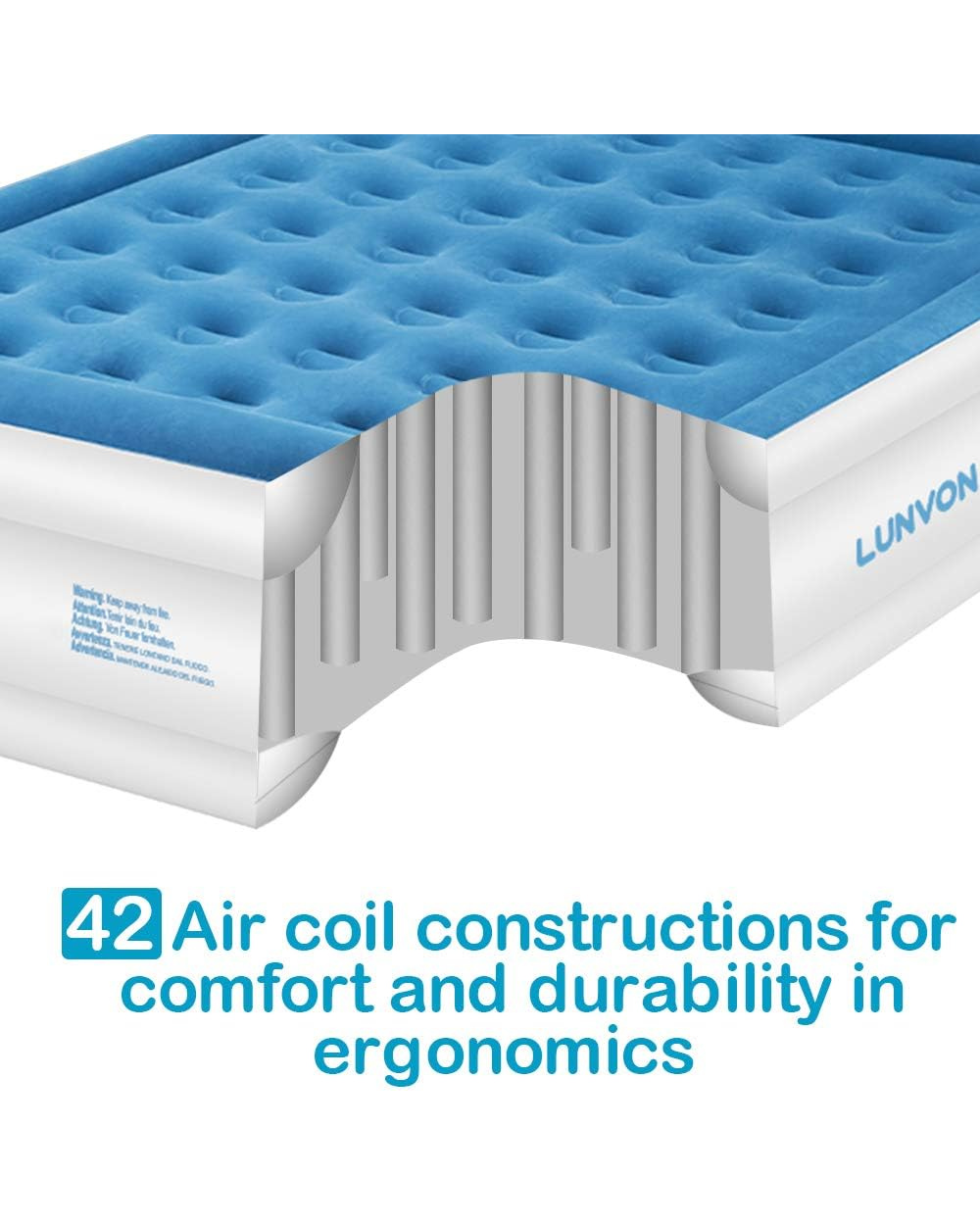 Lunvon Air Bed Inflatable King Size Air Mattress
