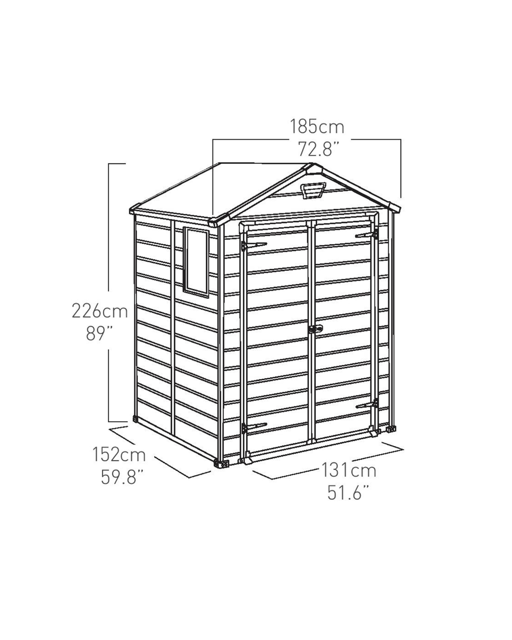 MANOR 6x5 GREY Shed