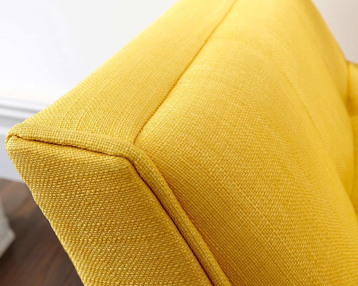 Milan Fabric Upholstered Bench, Mustard Yellow Sue Ryder