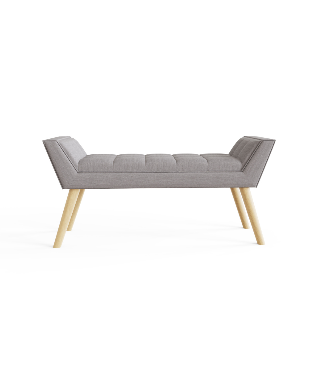 Milan Fabric Upholstered Bench, Grey