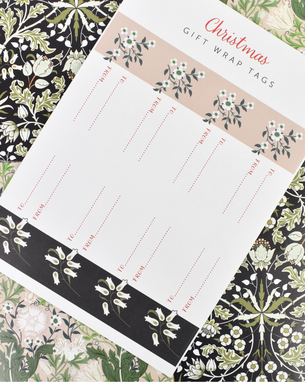 Morris Florals Christmas Gift Wrap Set