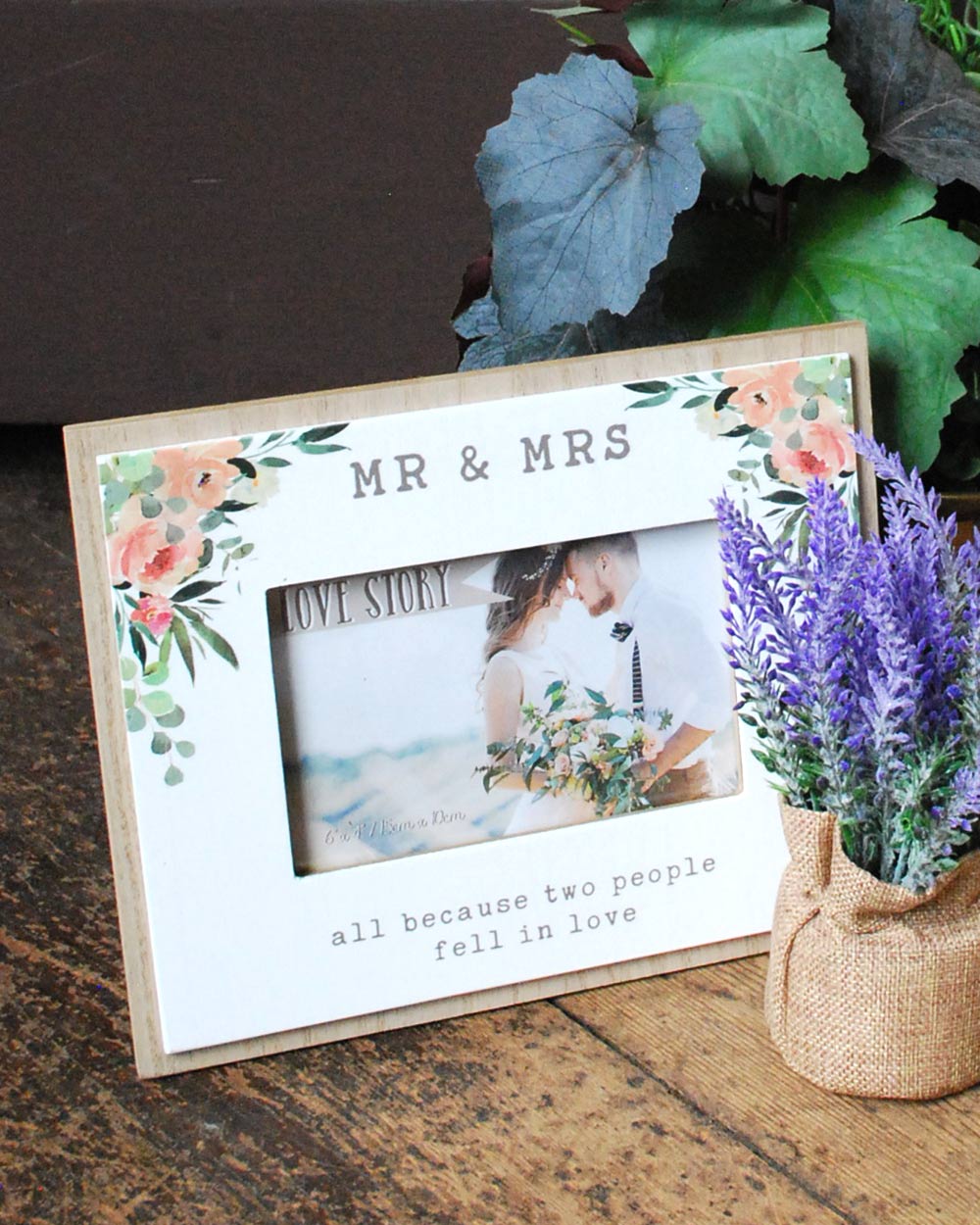 Mr & Mrs Wedding Gift Photo Frame 6" X 4"