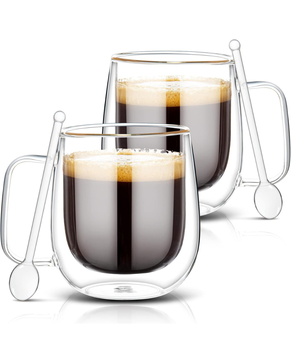 Niohouse Double Walled Glass Coffee Mugs Set of 2